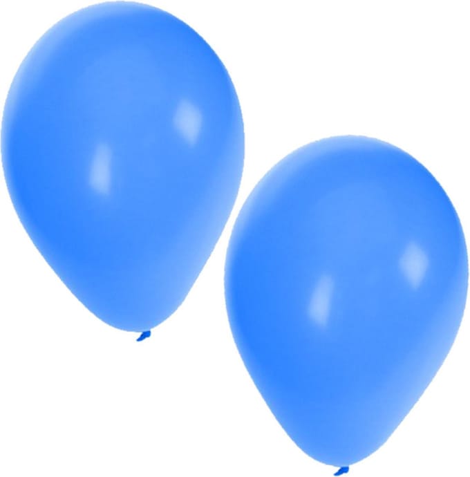 Bellatio Decorations ballonnen - 25x stuks - blauw - 27 cm - verjaardag - feestartikelen - versiering