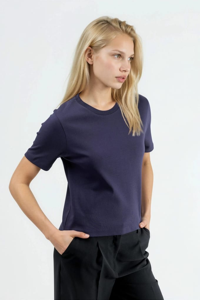 Rondhals Katoenen T-Shirt