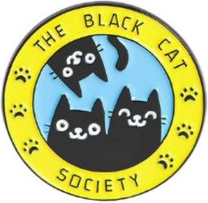 Pin Broche - enamel pin - kledingspeld - Black cat society
