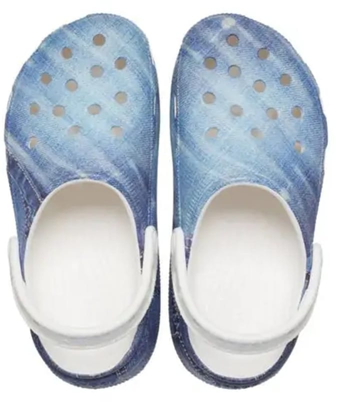 Crocs Classic Cutie Denim Clog Wit/Blauw Maat 32/33 US J1