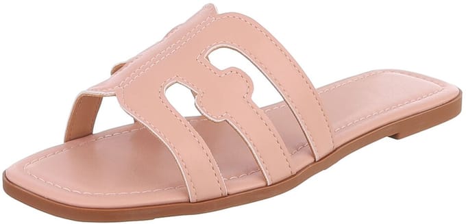 Dames slipper met uitgesneden details en platte zool Mt:40