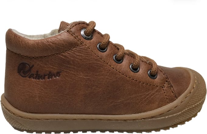 Naturino Racoon - mt 21 - bumper warme lederen veterschoenen - cognac