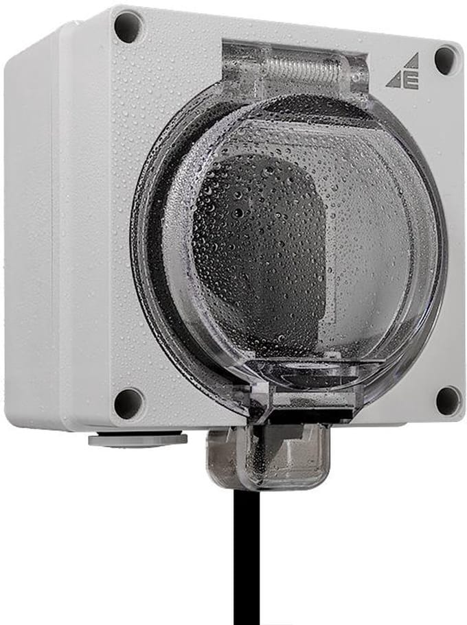 ELEKTRO-PLAST OPATÓWEK AQUA66 - Stopcontact - Schuko 2P+Z - IP66 - Grijs