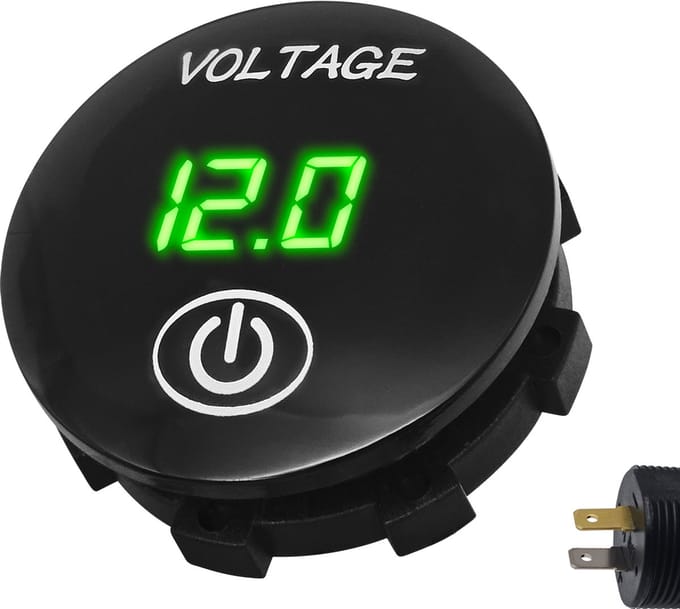 ProRide Universele Voltmeter Inbouw 12-24V DC met Aan/uit Schakelaar - Groen