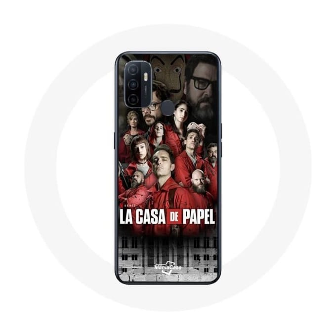 Oppo A53 hoesje La casa de papel geeft karakters weer