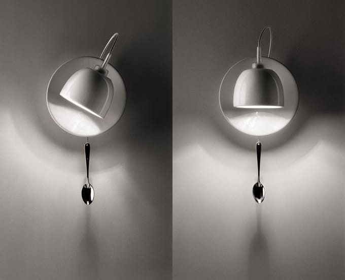 Ingo Maurer Bekervormige wandlamp Light au Lait