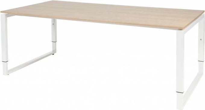 Vergadertafel - Verstelbaar - 200x100 Havana Kersen - wit frame