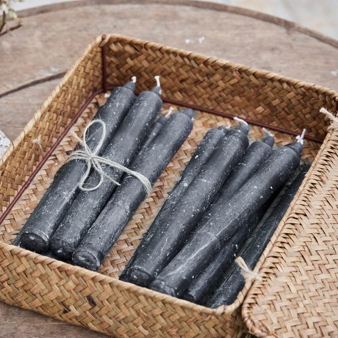LOBERON Kaars set van 12 Bauceau antraciet