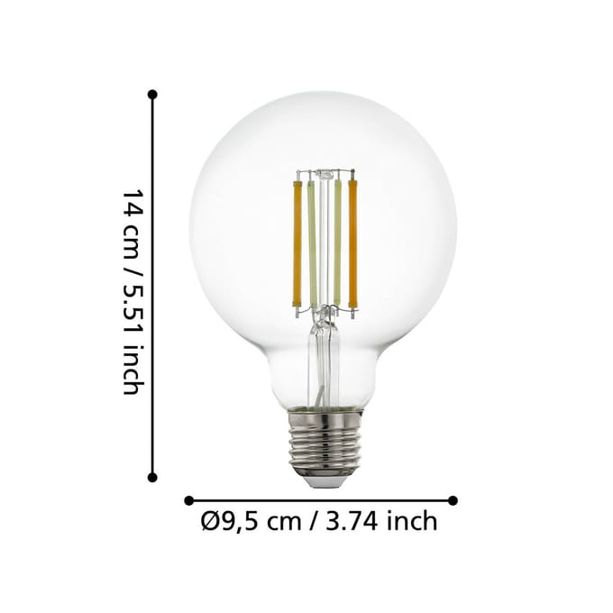 EGLO connect.z  Smart LED Lamp - E27 - Ø 9,5 cm - Instelbaar wit licht - Dimbaar - Zigbee