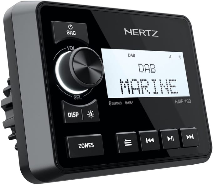 Marine Stereo HMR 18 D - DAB+/FM/USB/BT 4x50 Watt 2 Zones