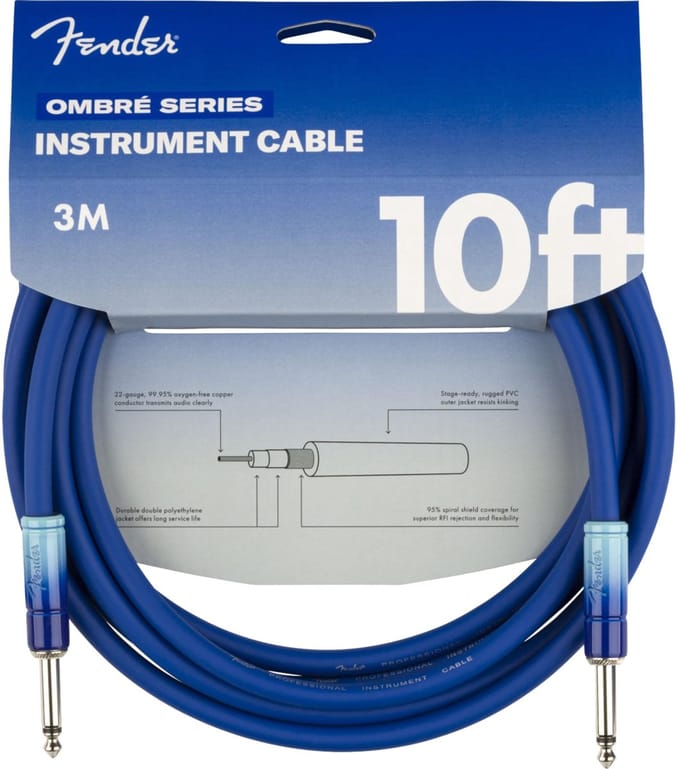 Fender Ombré 10' Gitaarkabel BLB 3m - Levendige Kleur, Top Geluid
