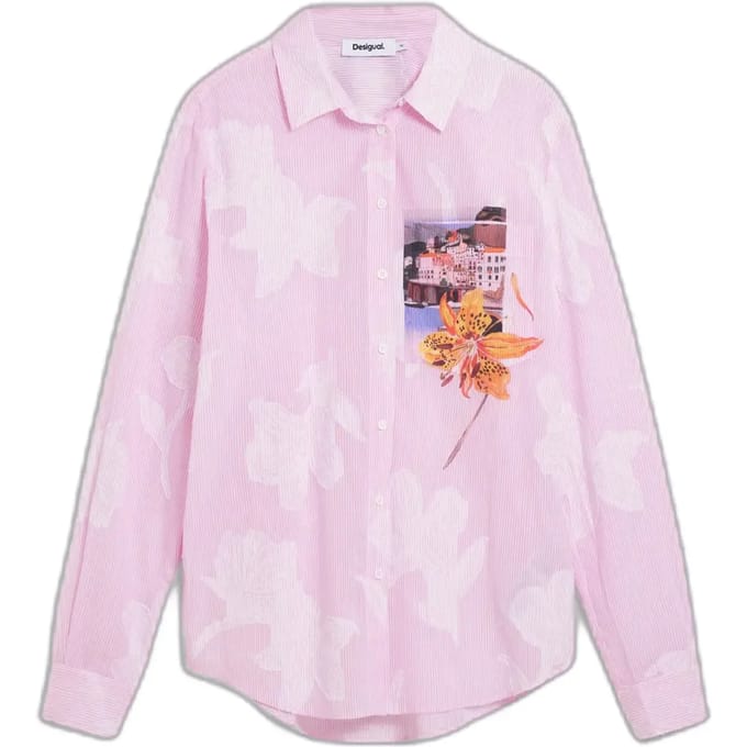 Dameshemd met lange mouwen Desigual Pinkjac