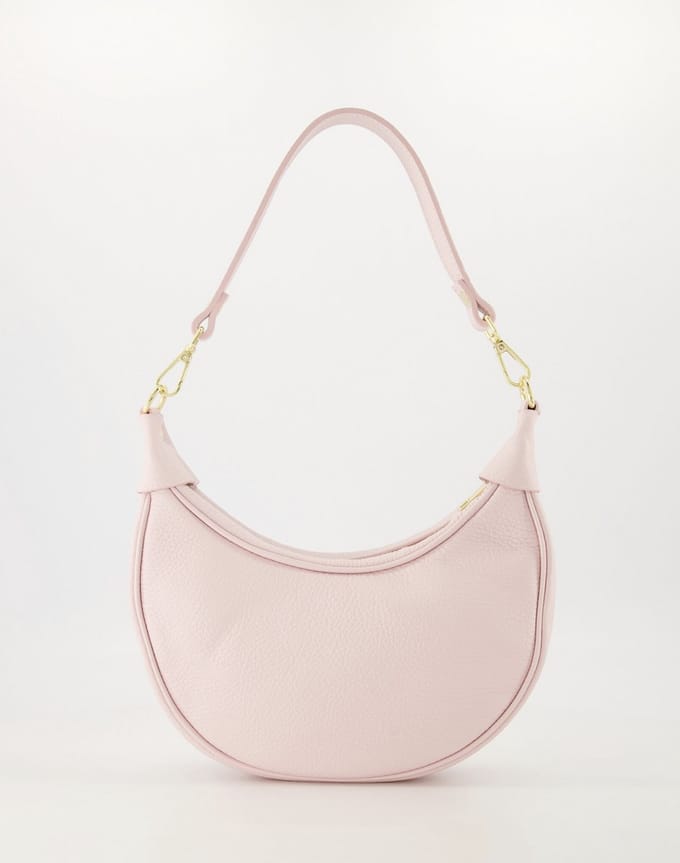Teatro handtas - Kyra - Classic Grain - Licht Roze - Leer - Goudkleurig