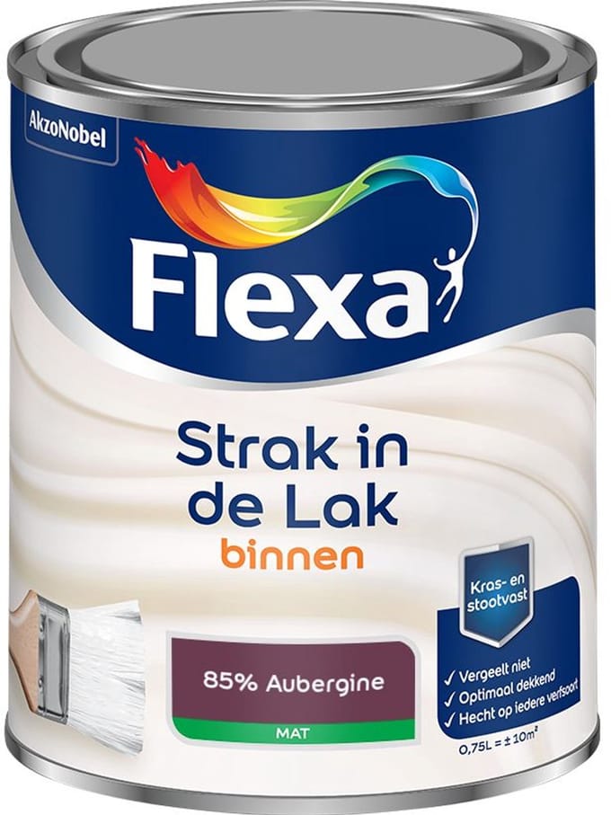 Flexa - Strak In De Lak Binnenlak Mat - 85% Aubergine - Mengverf - 750 Ml