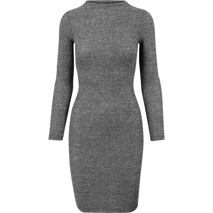 Urban Classics Rib Dames Mini-jurk - houtskool - S
