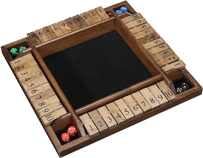 Shut The Box - Retro - 4 Spelers - Dobbelspel - Drankspel - Rekenspel