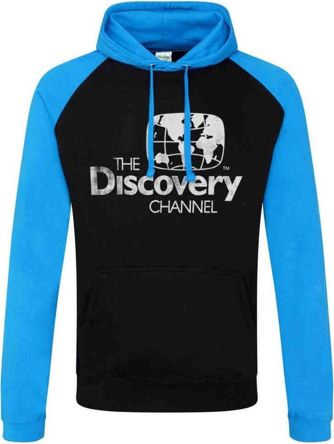Discovery Channel Hoodie/trui -S- Distressed Logo Zwart/Blauw