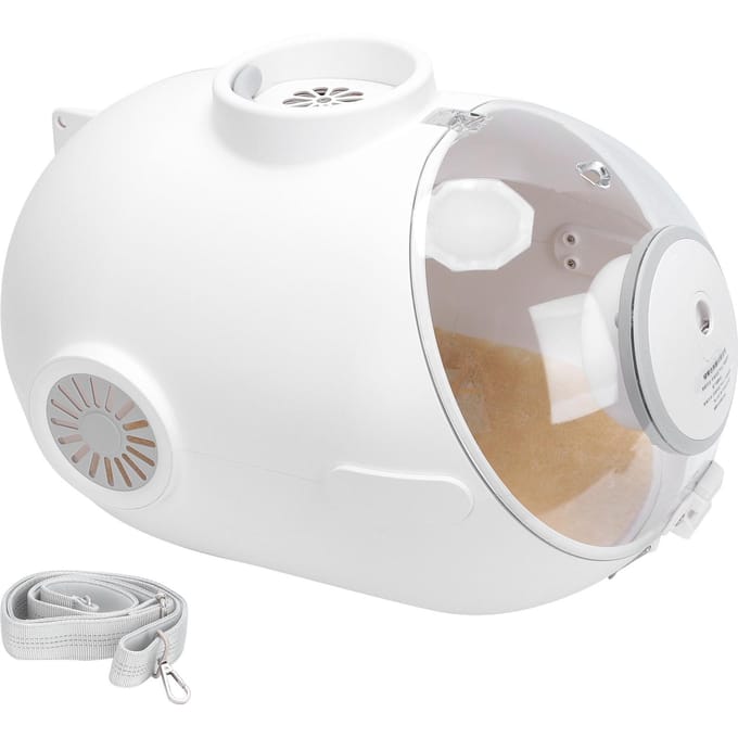 Transparante Schoudertas Katten Capsule Drager Capsule met Ingebouwde Ventilator Lamp Voerbak white