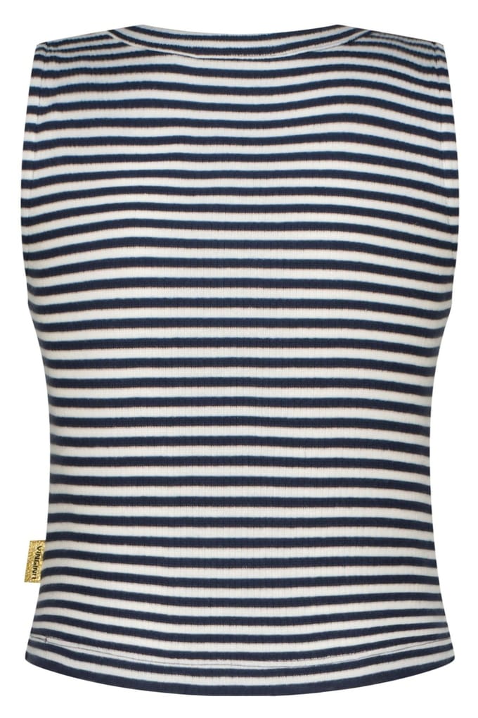 Vingino Girls Basic-crop Rib Top Stripe Top Dark Blue Taglia: 4 | Camicie Outlet | kids | Blu