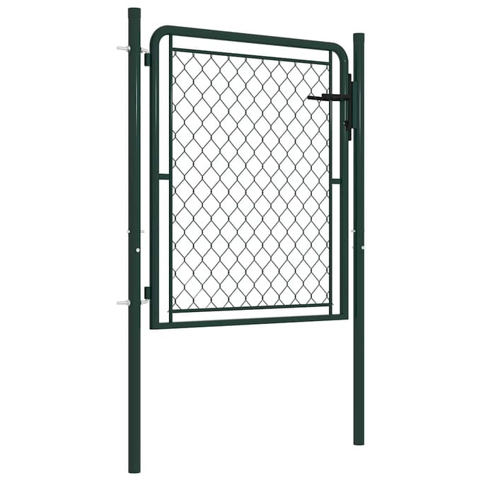 vidaXL - Tuinpoort - staal - 100x75 - cm - groen