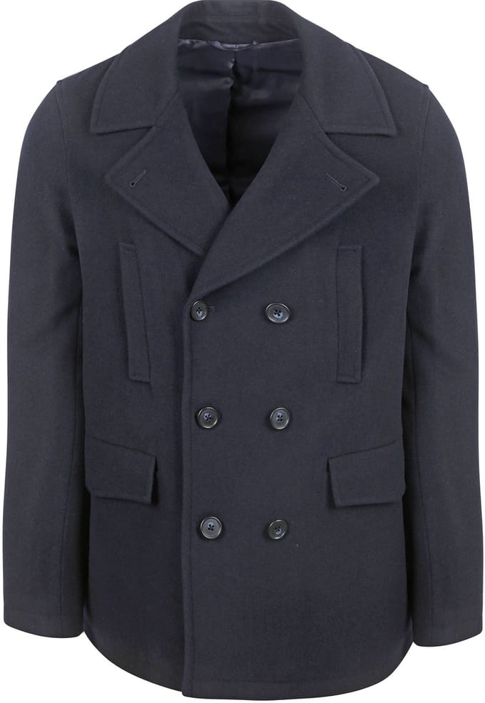 Suitable Caban Coat Wol Donkerblauw (navy) - Maat 54 - Heren - Mantels & coats