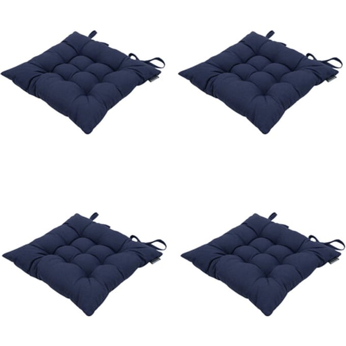 Madison - Zitkussen Panama indigo - Ca. 46x46 cm - Set van 4