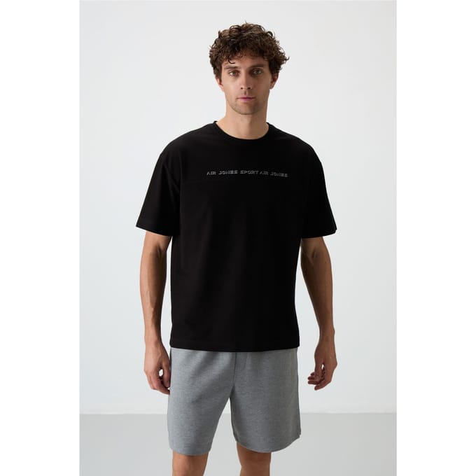 Overmaatse T-shirt met ronde hals en print