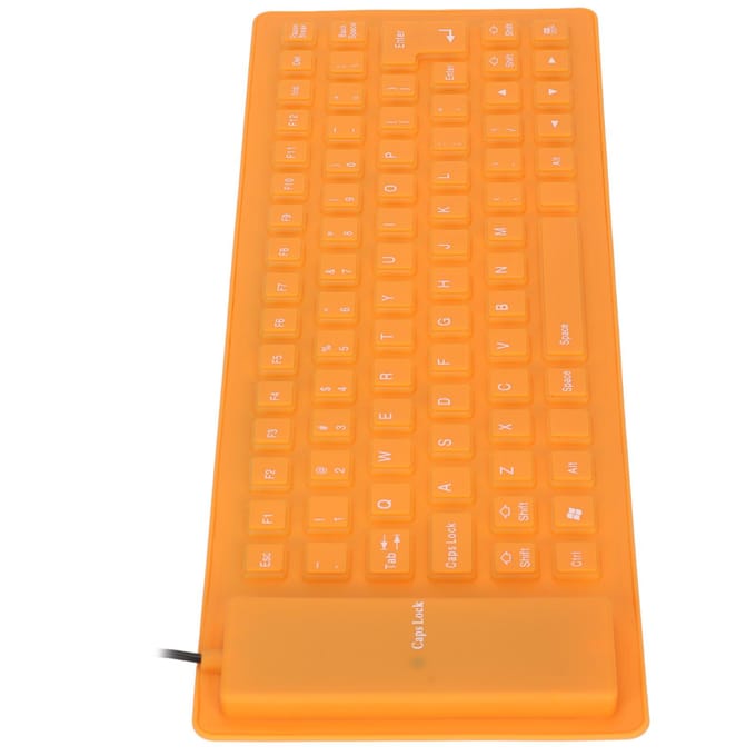 Siliconen Toetsenbord Volledig Afgesloten Ontwerp Lichtgewicht Draagbaar Stil Zacht Comfortabel USB Bedraad oranje