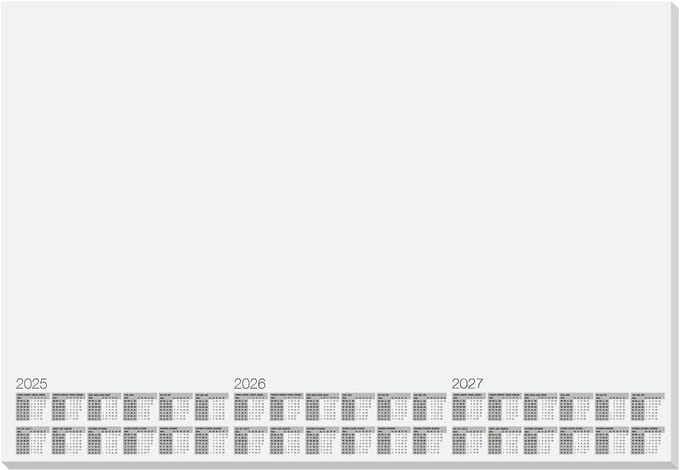 Kangaro bureau onderlegger - kalender 2025/2026/2027 - formaat 59.5x41cm - 5 stuks - afscheurbaar 30 vel