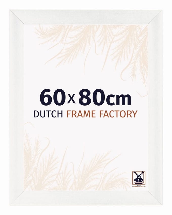 Fotolijst 60x80 cm - MDF - Wit Geveegd - Praag