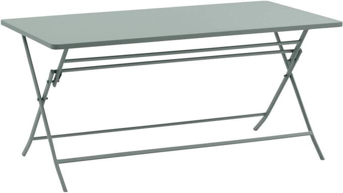 Hespéride - Tuintafel, inklapbaar, rechthoekig, olijfgroen, 6-zits, van staal