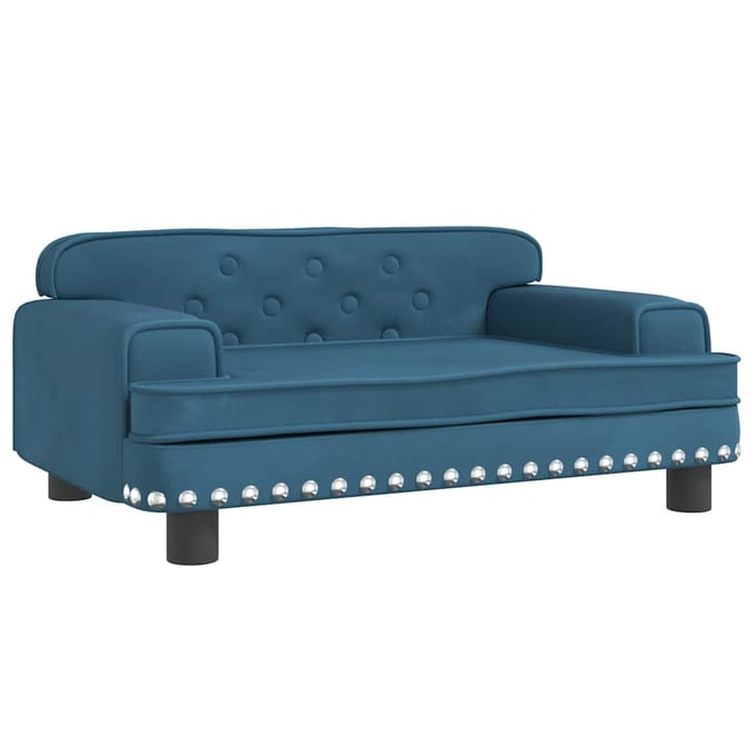 vidaXL - Kinderbank - 70x45x30 - cm - fluweel - blauw
