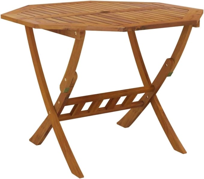 Tuintafel Massief Hout - Inklapbare Tafel - Buiten Eten - Rustieke Charme - 90x75 cm