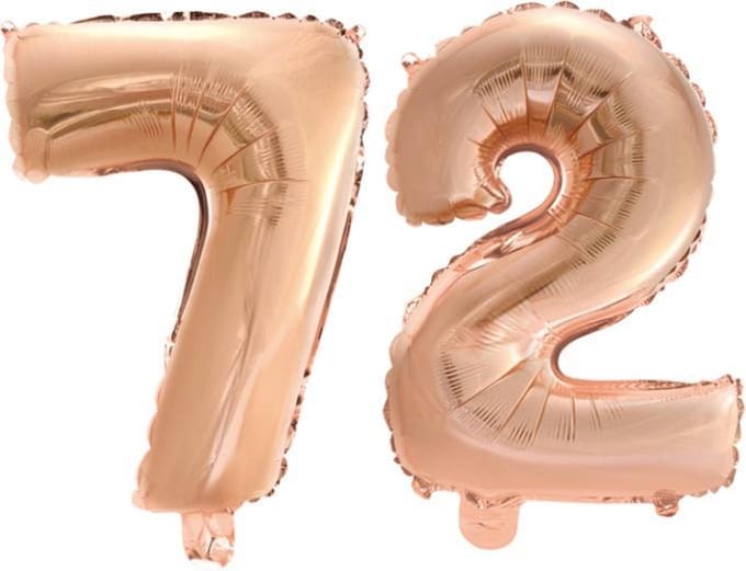 Folieballon nr. 72 Rosé Goud 41cm