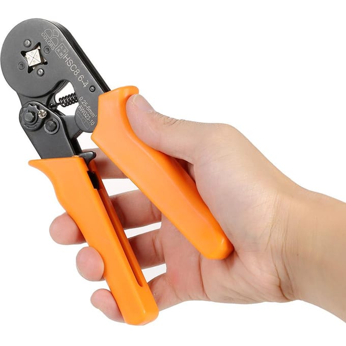 Pince à sertir professionnelle auto-ajustable pour câbles et fils, outil sertisseur de ferrule gray