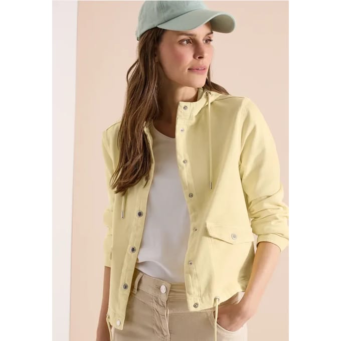 Denim jack met capuchon en knopen