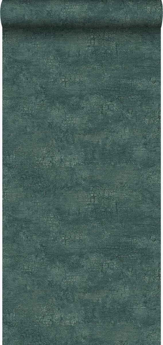 Origin Wallcoverings behang natuursteen met craquelé effect smaragd groen - 347561 - 53 cm x 10,05 m