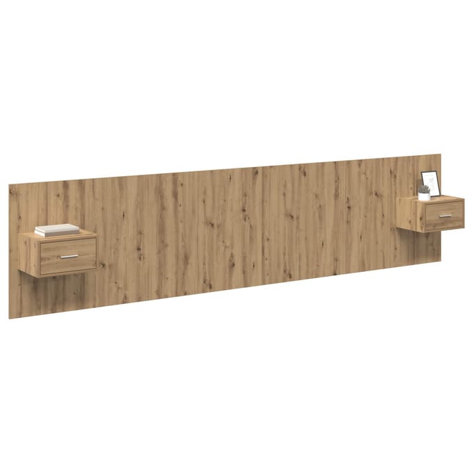 vidaXL - Hoofdeinde - Met - Kast - 3 - st - Artisan - Eiken - Bewerkt - hout