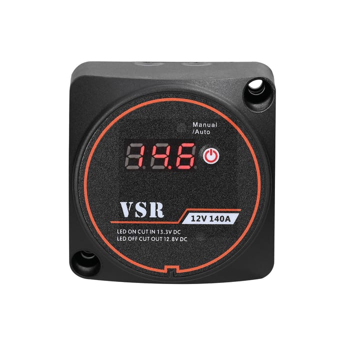 12 V 140A Dubbele batterij-isolator Batterij-isolatiecontroller Handmatige/automatische modi VSR-spanning zwart