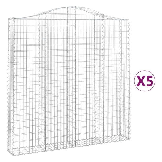 vidaXL Schanskorven 5 st gewelfd 200x30x200/220 cm ijzer