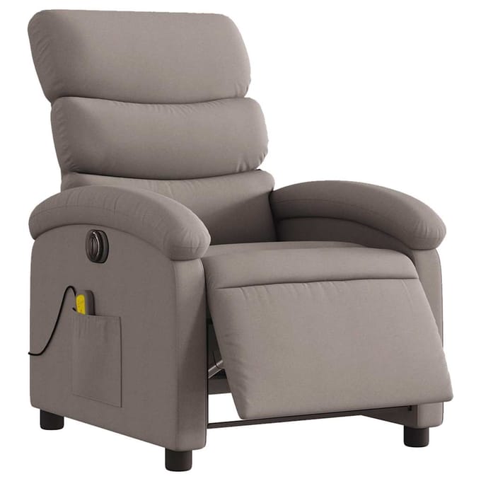 vidaXL - Massagestoel - elektrisch - verstelbaar - stof - taupe