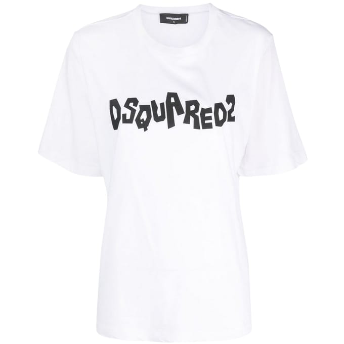 Dsquared2 Contrast Brand Logo Wit T-shirt