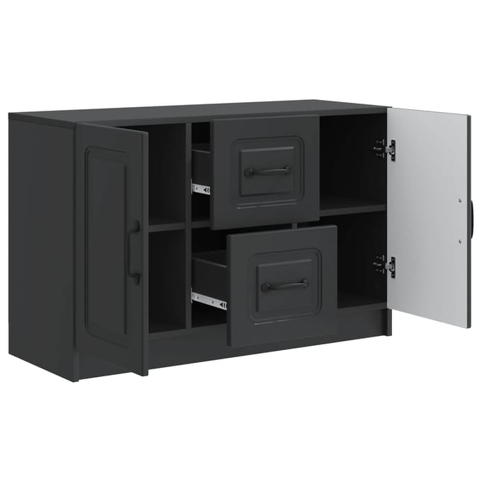 vidaXL - Dressoir - Zwart - 89 - x - 34,5 - x - 57 - cm - Bewerkt - hout