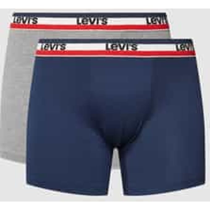 Levi's Brief Boxershorts 2-Pack Donkerblauw (navy) Grijs - Maat S - Heren