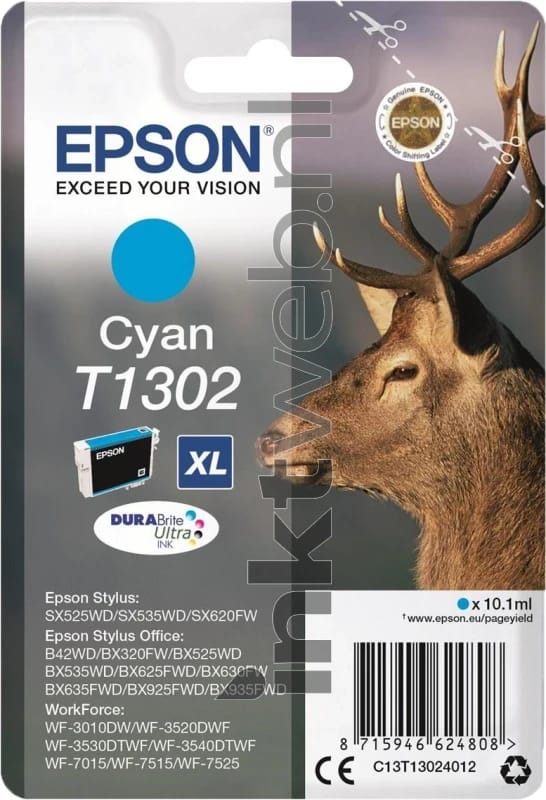 Epson T1302 inktcartridge cyaan extra hoge capaciteit (origineel)