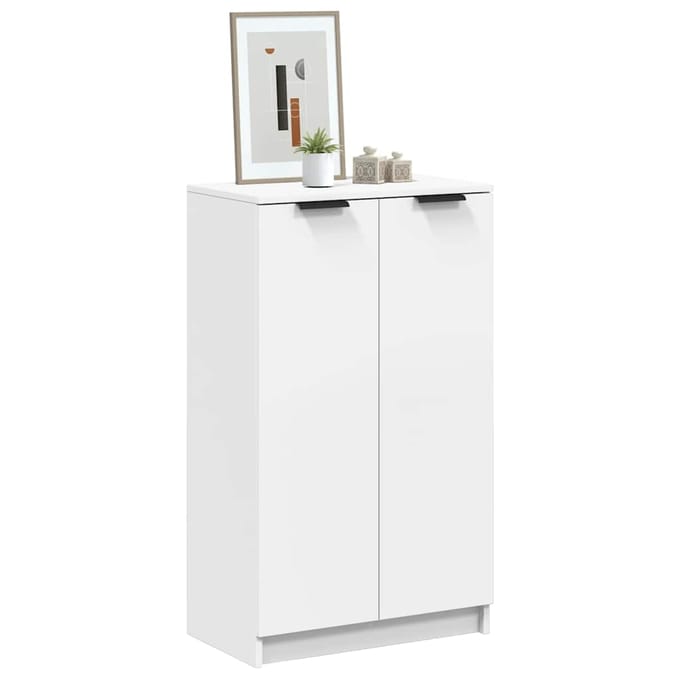 vidaXL - Schoenenkast - 59x35x100,5 - cm - bewerkt - hout - wit