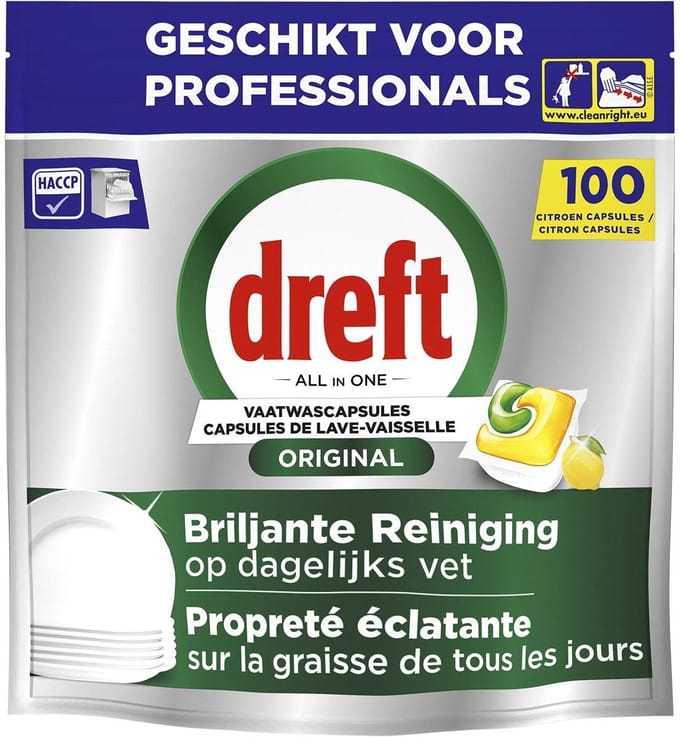 Dreft - Original - All in One - Vaatwastabletten - Citroen - 100 stuks