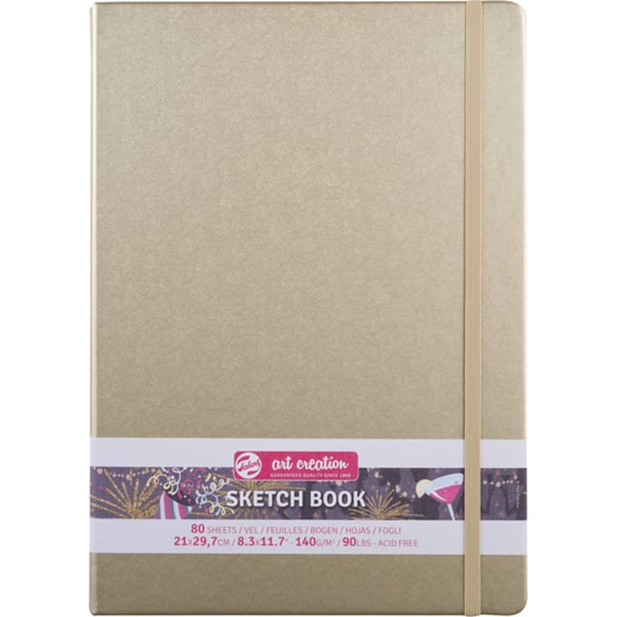 Schetsboek Talens Art Creation 80 witte vellen 140gr 210x300mm witgoud