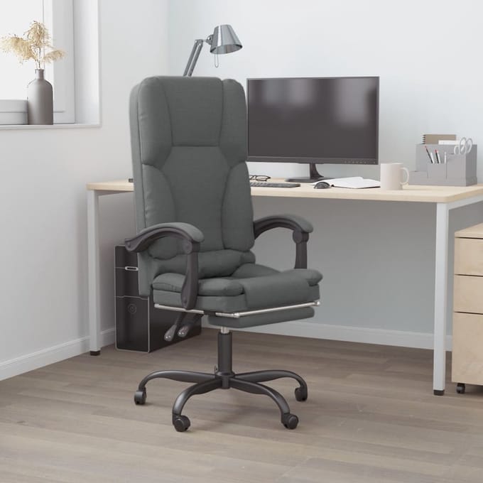 vidaXL - Massage - Relaxfauteuil - voor - op - kantoor - donkergrijs - stof