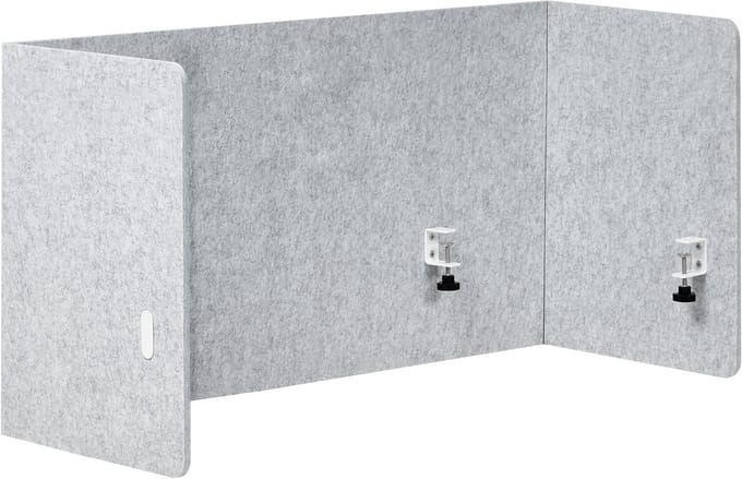 BELIANI SOLOA - Bureauscherm - Grijs - 120 x 60 cm - Polyester